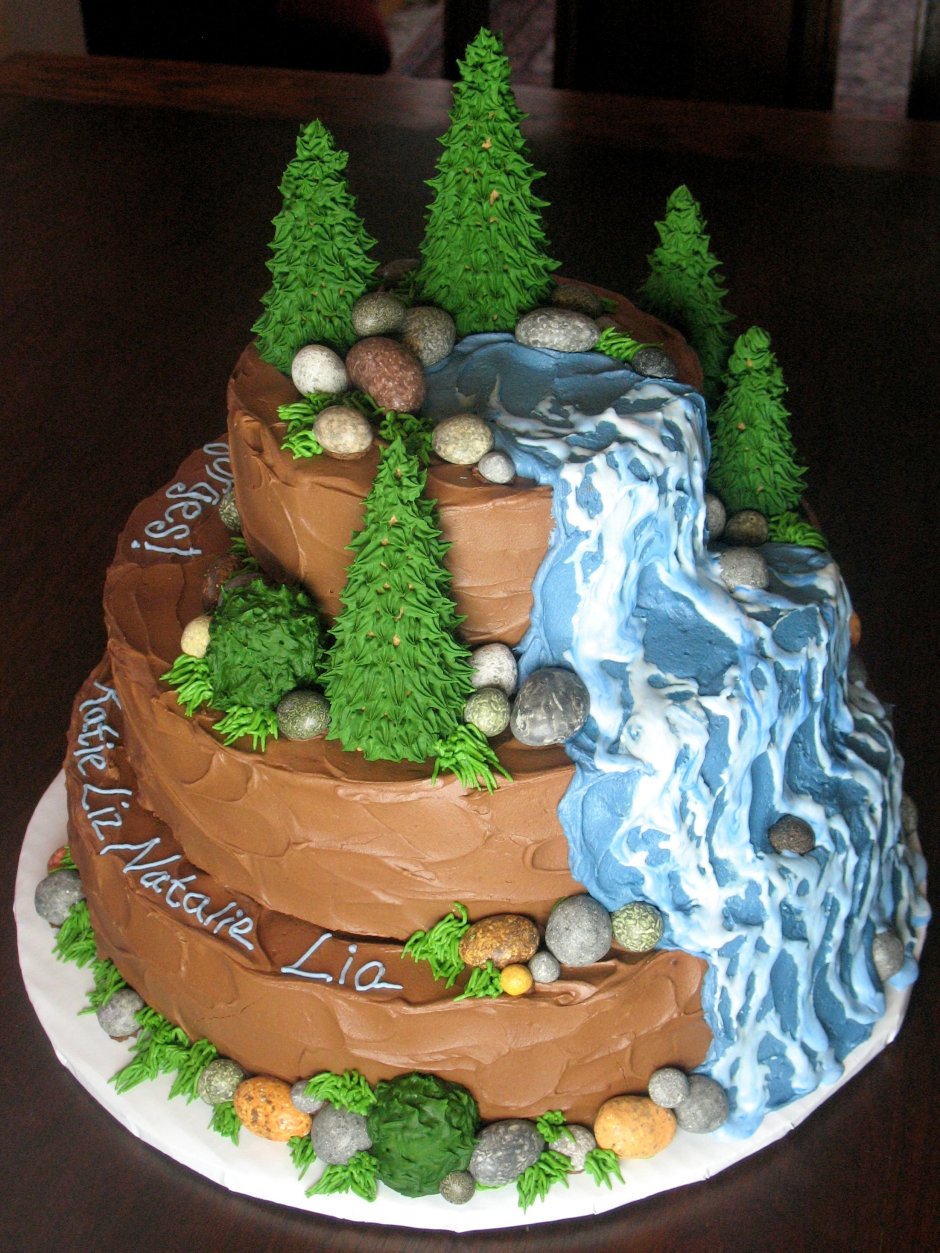 Украшение торта в стиле леса