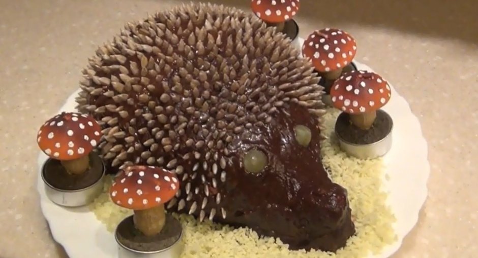 Торт Ежик с грибами