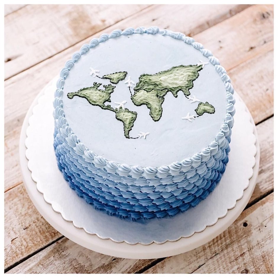 Торт с географической картой