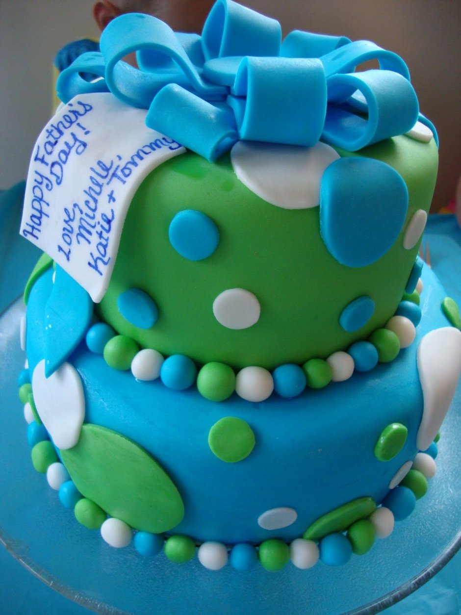 Торт зелено голубой