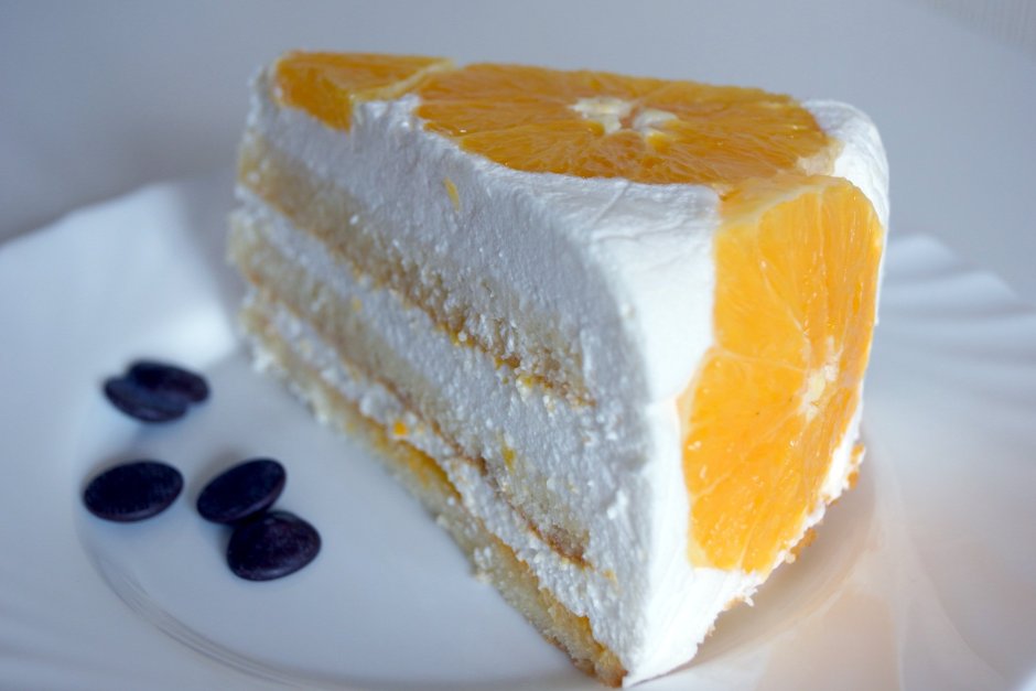 Творожно апельсиновый торт