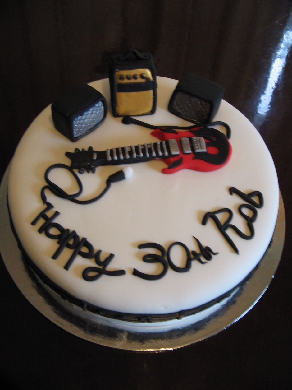 Торт с мастикой для гитариста рокера