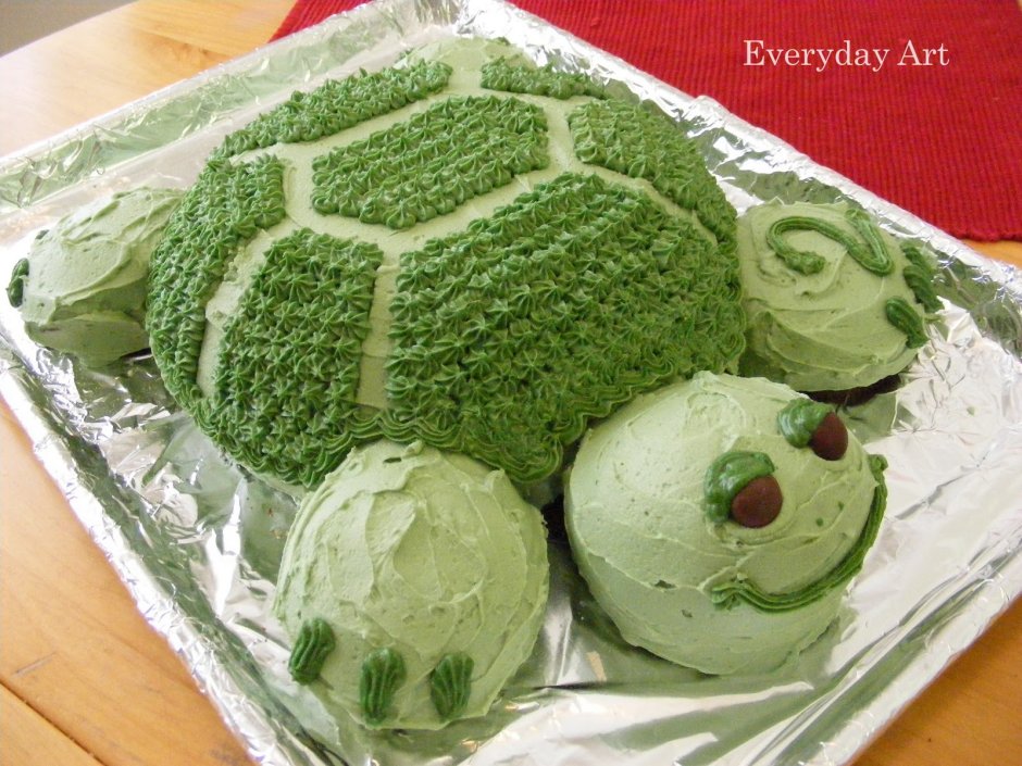 Торт в виде черепахи кремовый