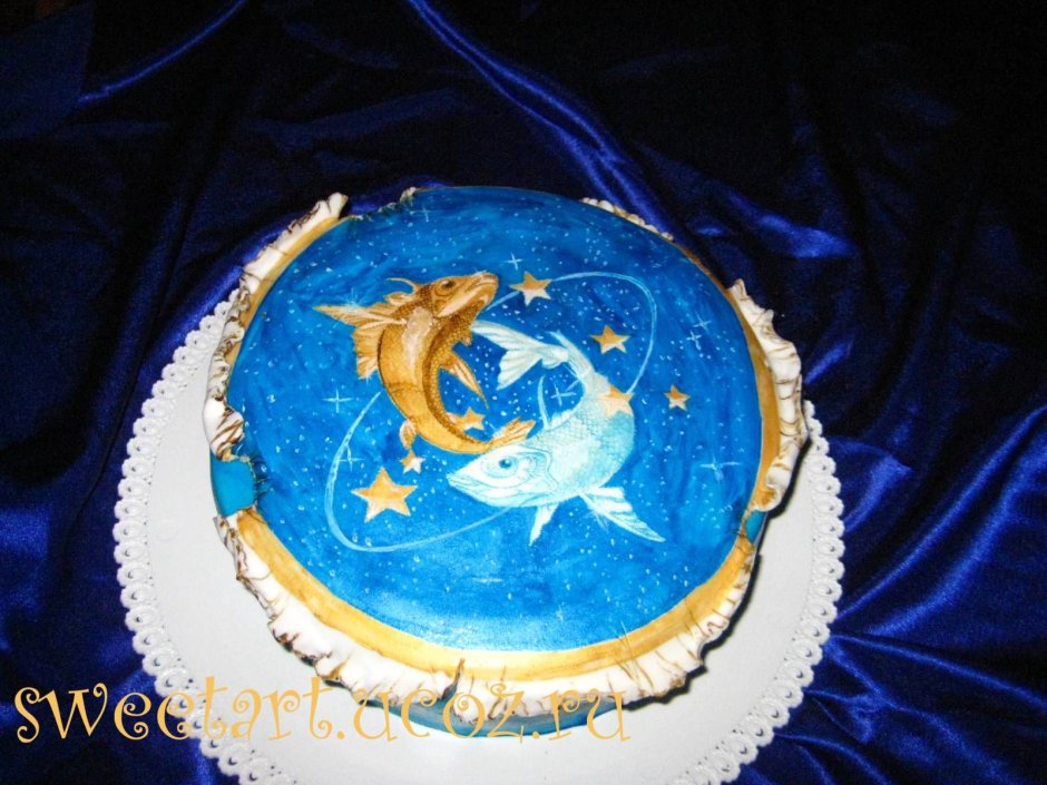 Торт со знаком зодиака рыбы