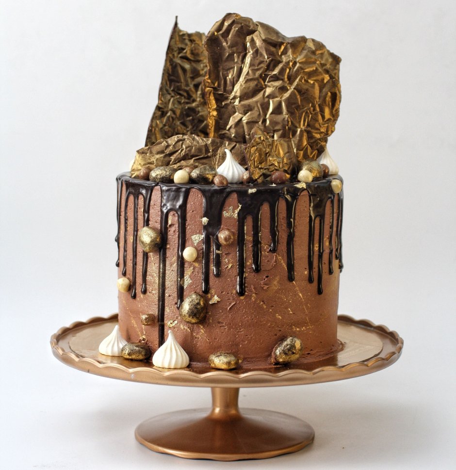 Декор торта пищевым золотом