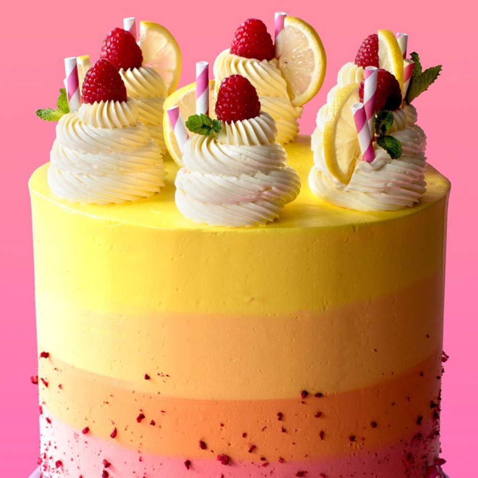 Торт малиновый лимонад