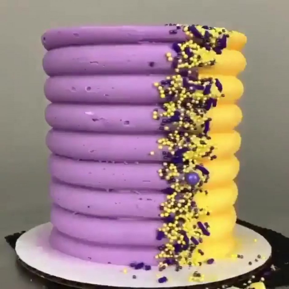 Сиренево желтый торт 30 лет