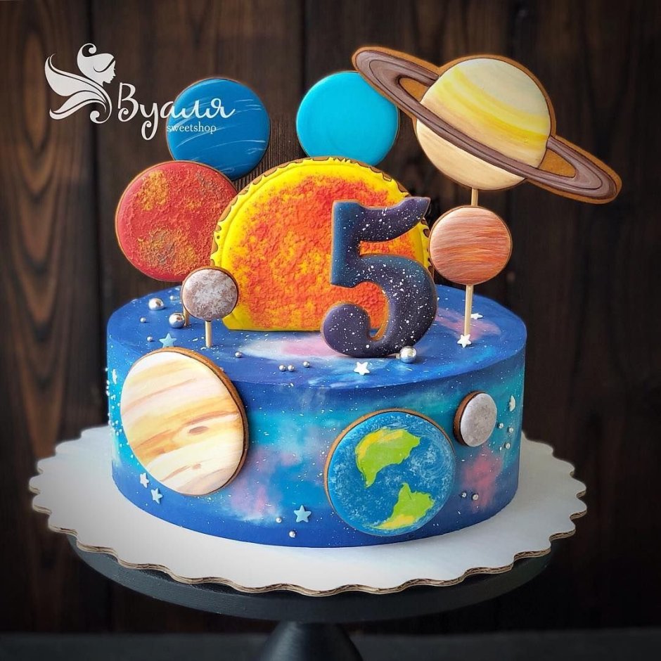 Торт с планетами для мальчика