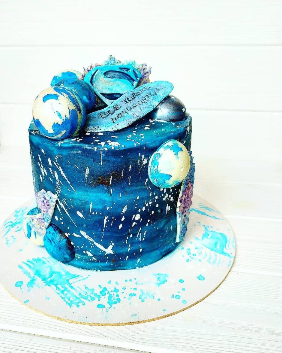 Космический торт для мальчика с зефиром