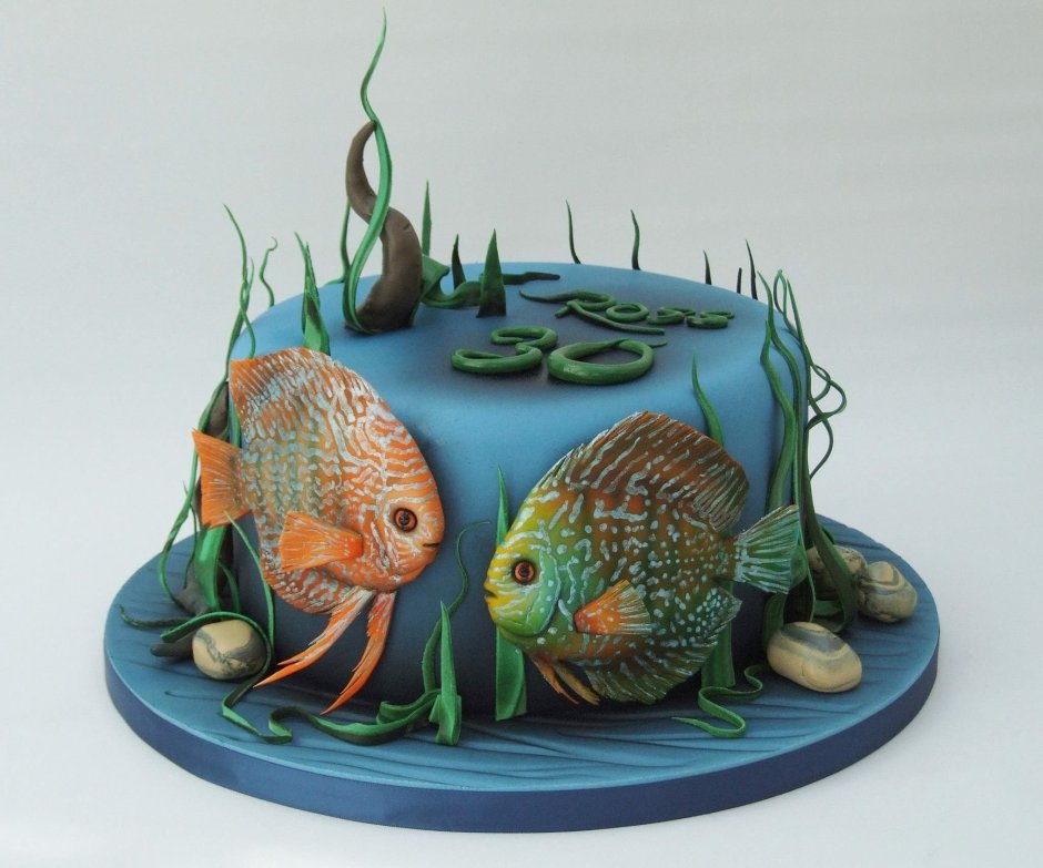 Торт с морем и рыбой