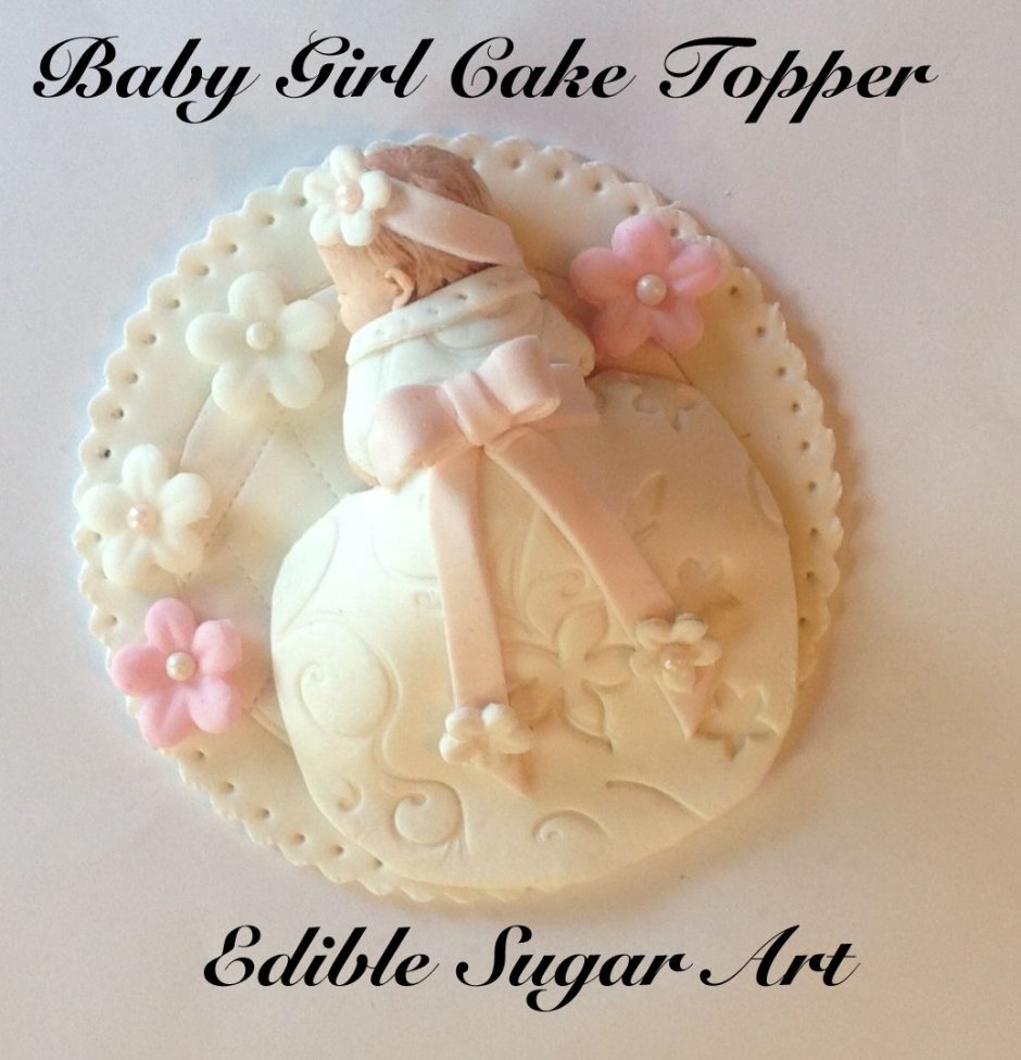 Торт для новорожденной девочки с ангелом