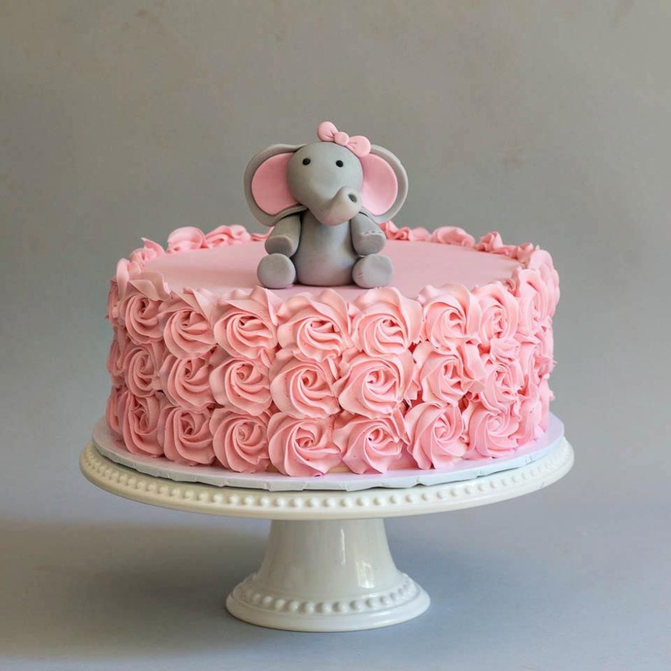 Детский розовый торт