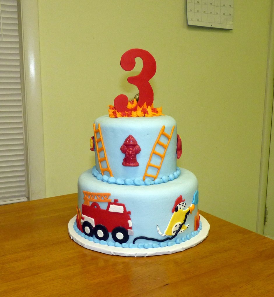 Торт с пожарным для мальчика на 3 года