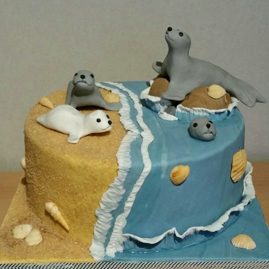 Торт с морским котиком