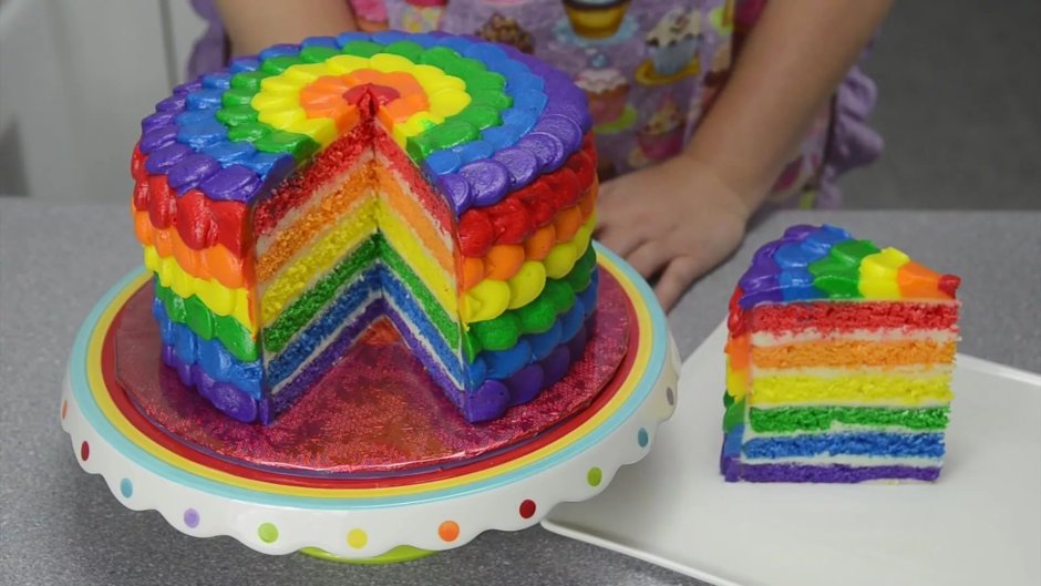Украшение Радужного торта для девочки
