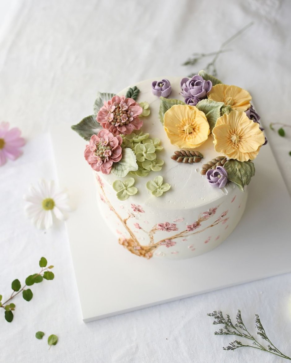 Изысканные торты с цветами