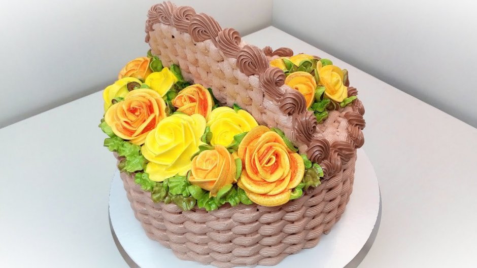Торт с розами из БЗК