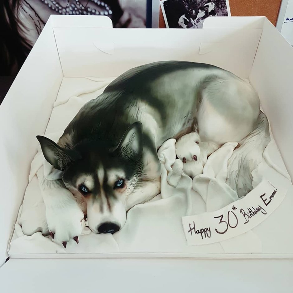 Торт с рисунком собаки