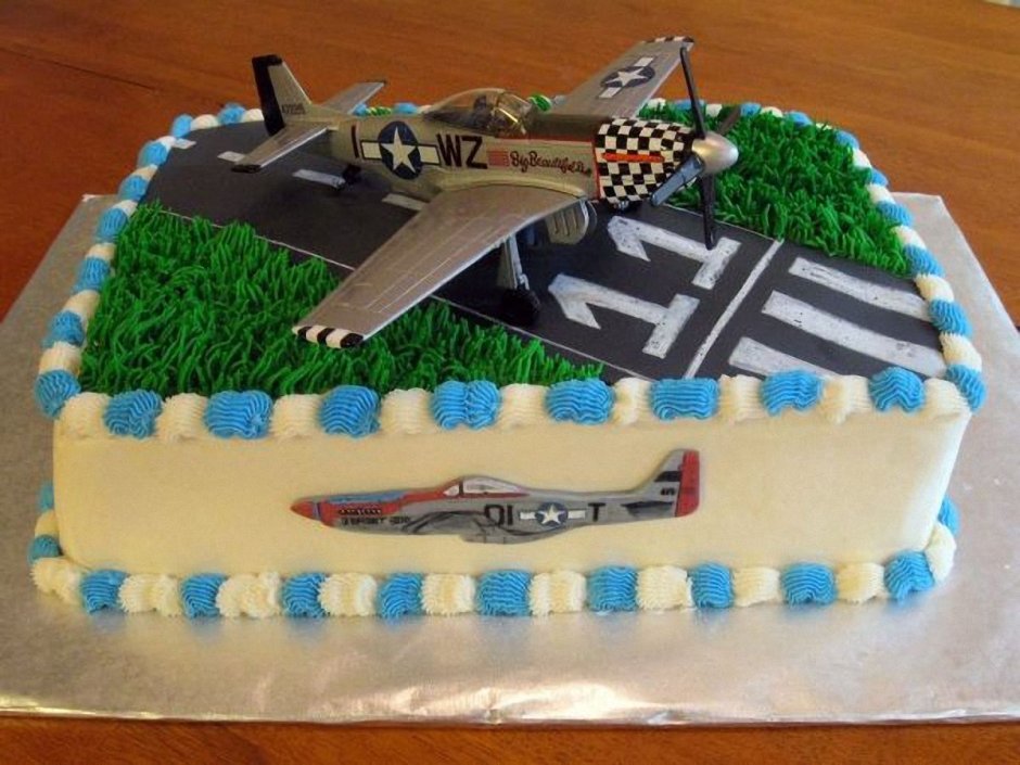Торт с военным самолетом для мальчика