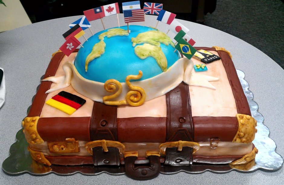 Торт на день рождения путешествие