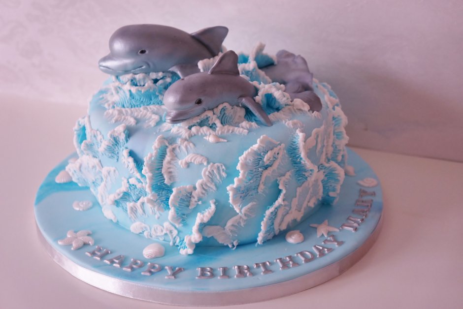 Торт с мастикой морская тематика