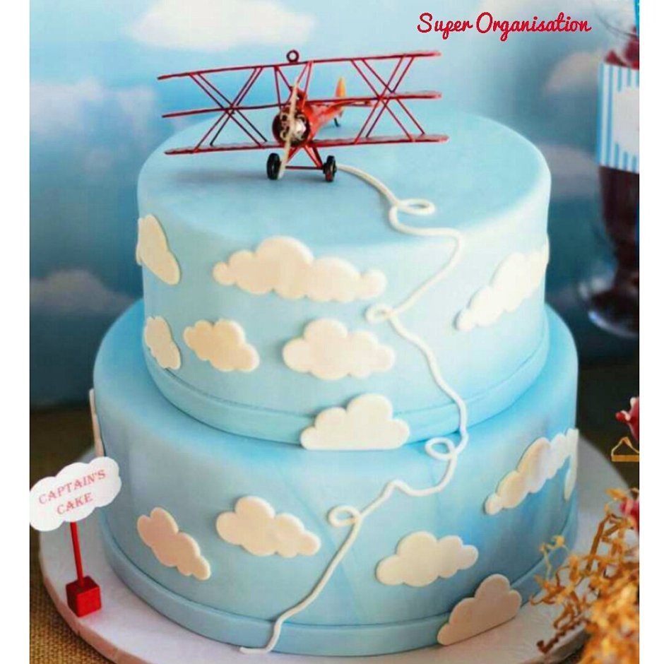 Тортик на день рождения с самолетом