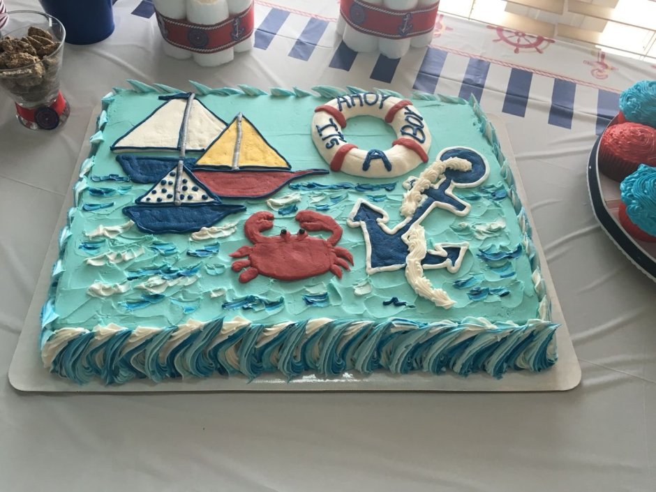 Торт прямоугольный морской