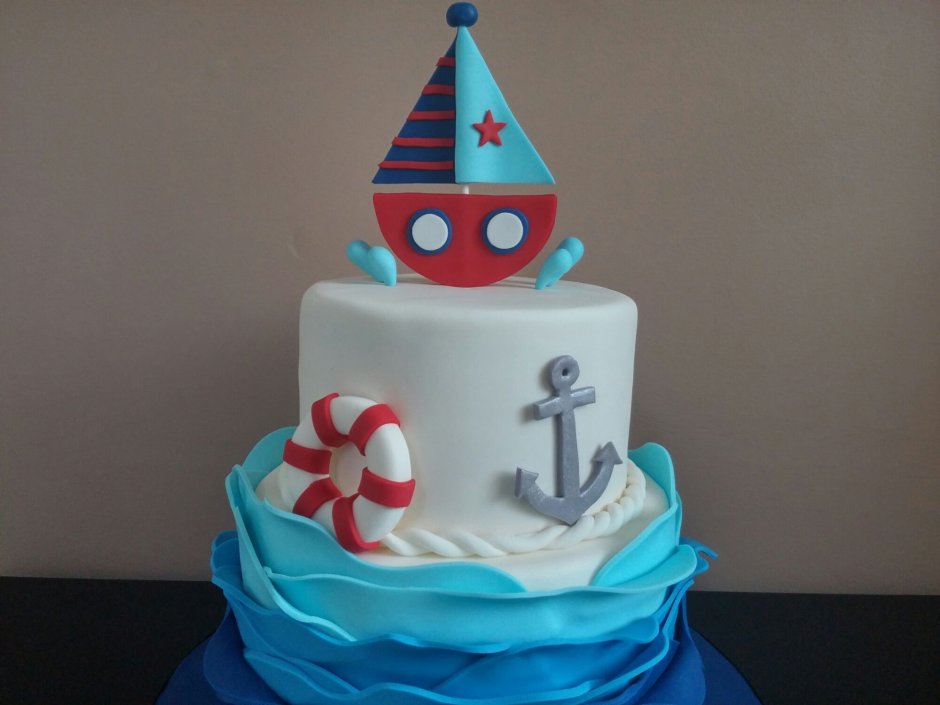 Торт на детский праздник в морском стиле