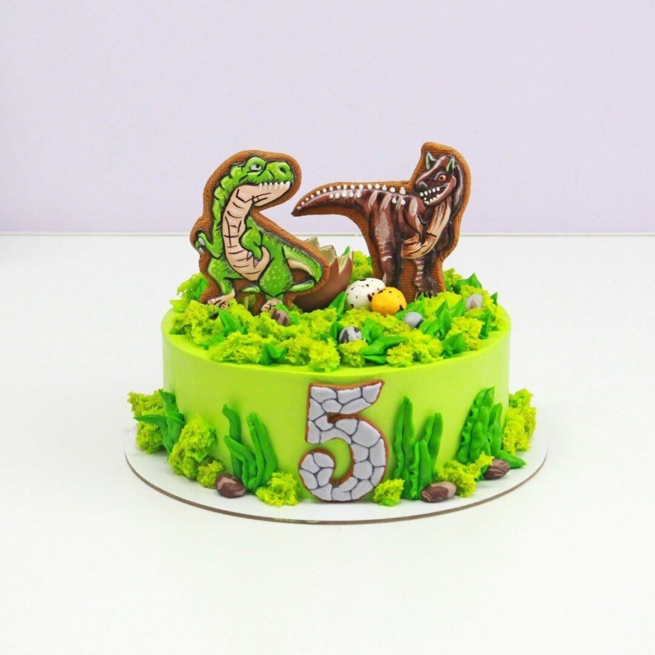 Детский торт с динозаврами