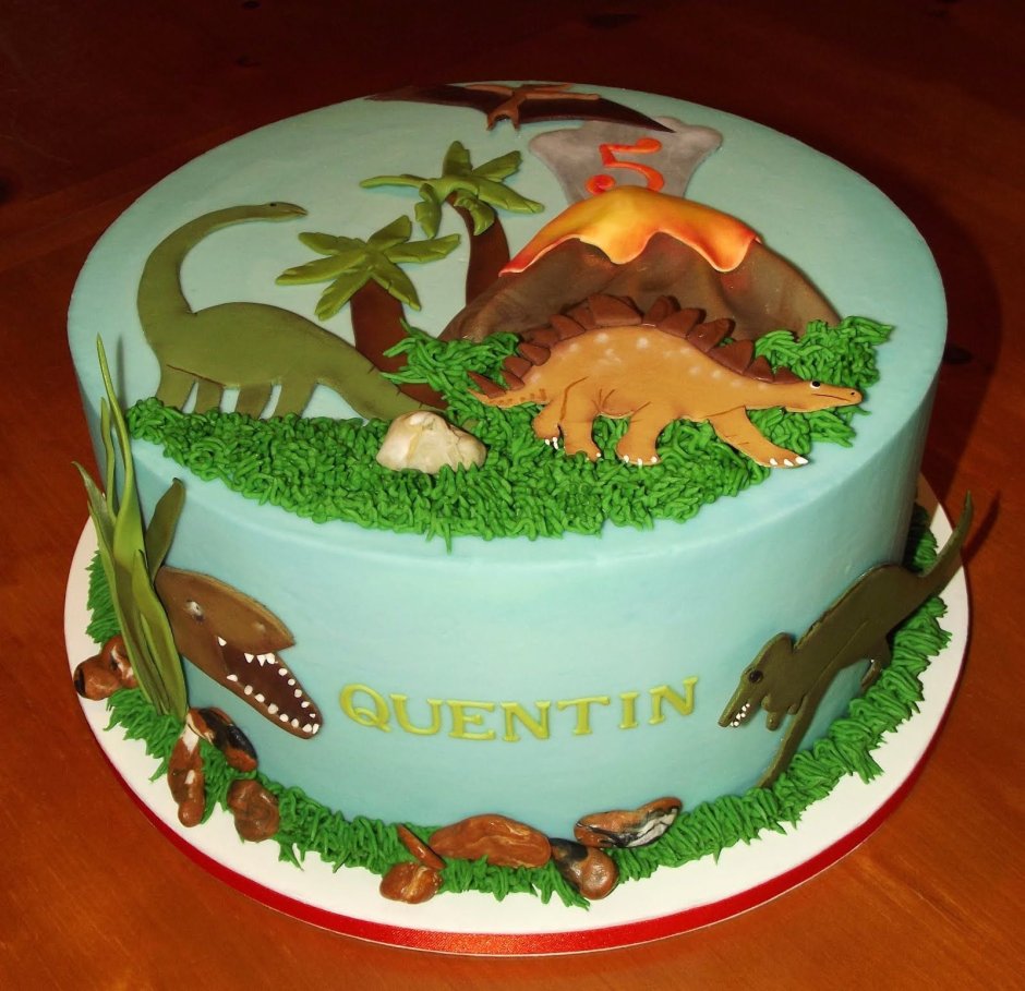 Украшение торта динозавры