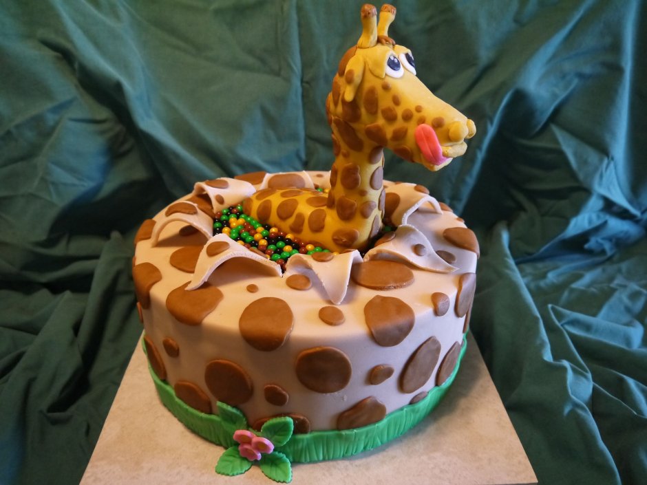 Торт с жирафом для девочки