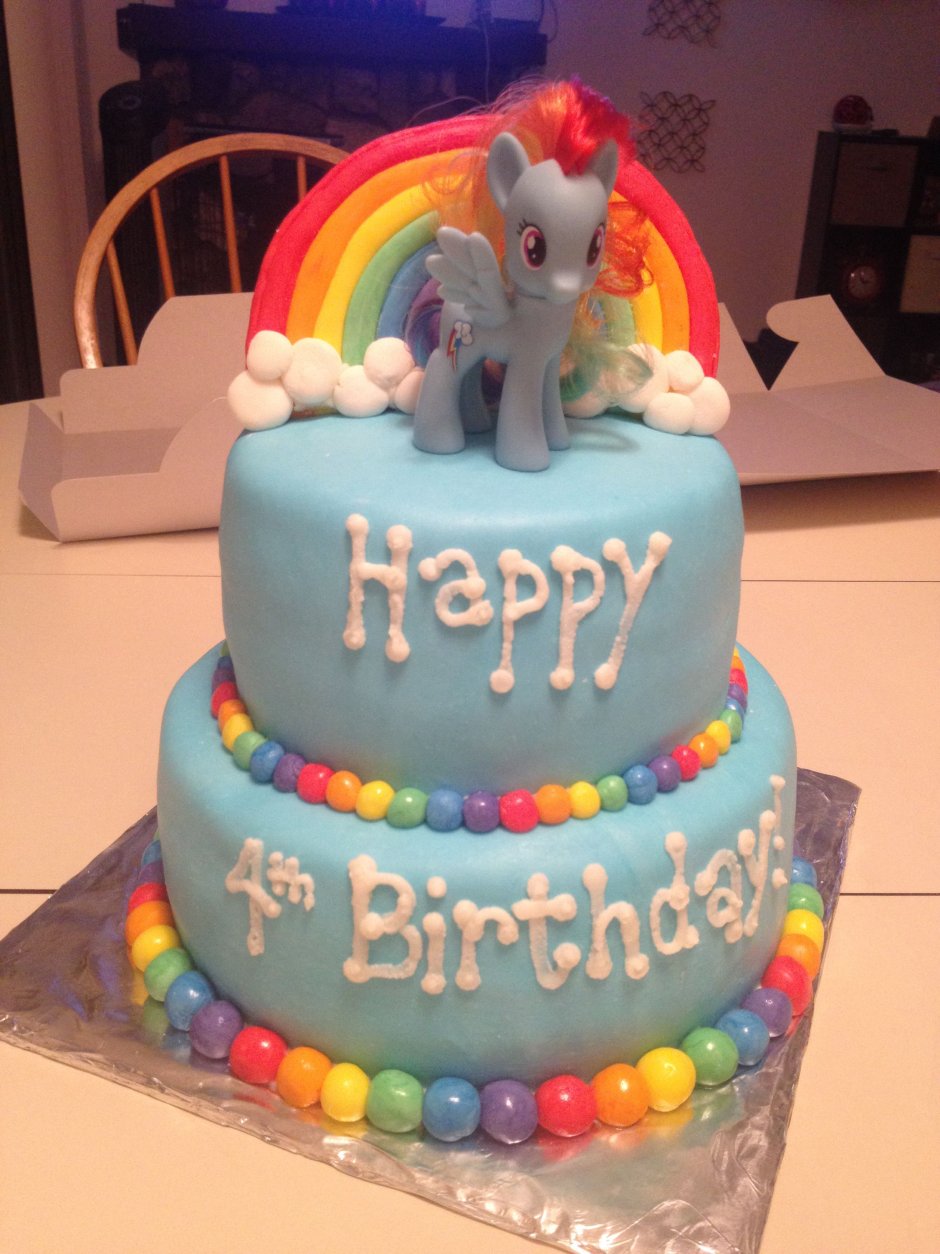 Радужные тортики с пони на день рождения
