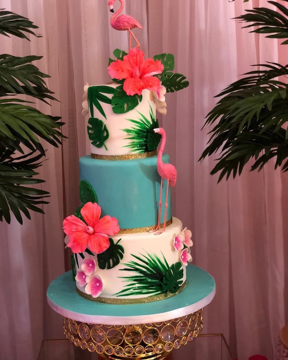 Торт в стиле тропики