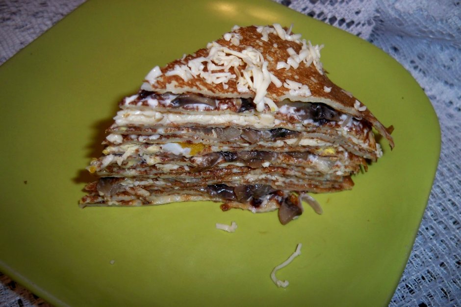 Блинный торт из кефира