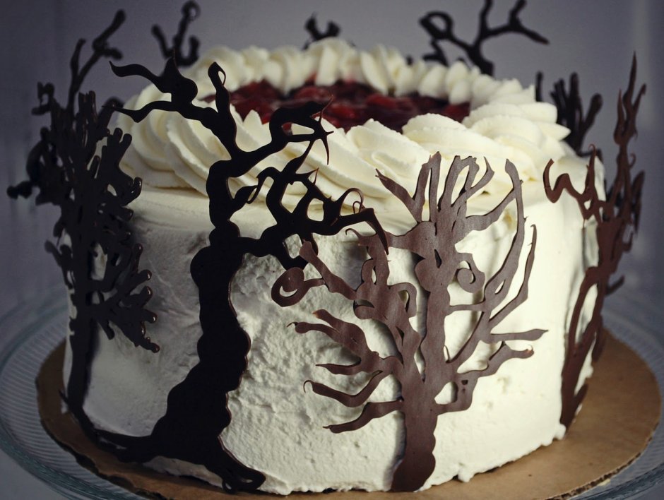 Шоколадный торт черный лес