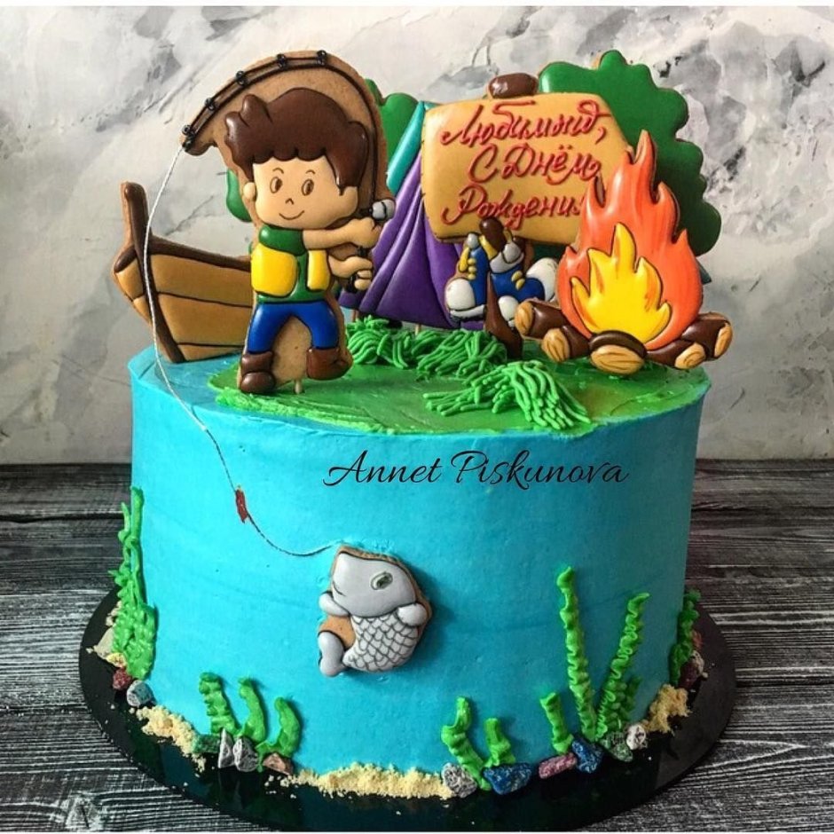 Торт для мальчика рыбака