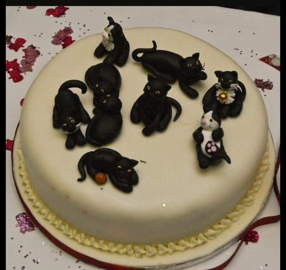Детские торты с черным котом
