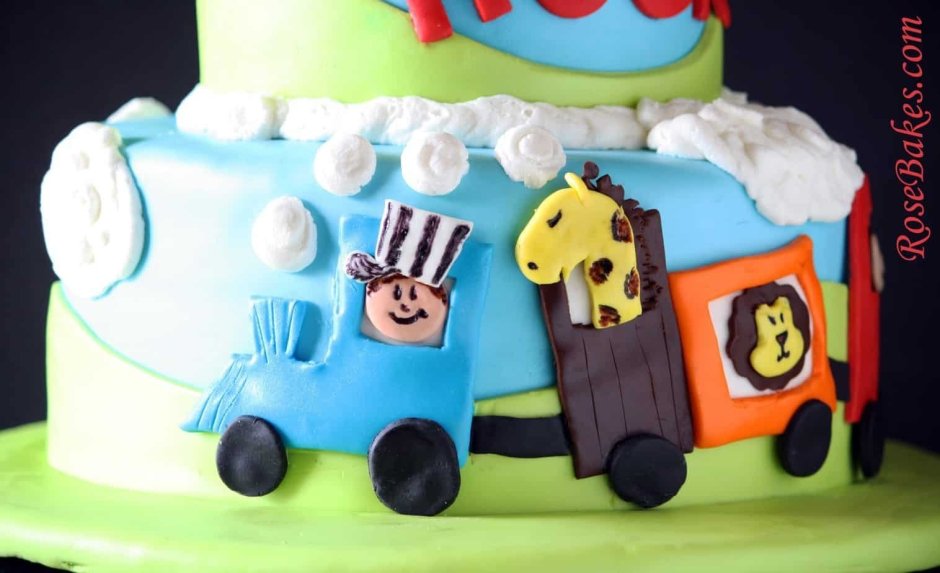 Детский торт с вагонами