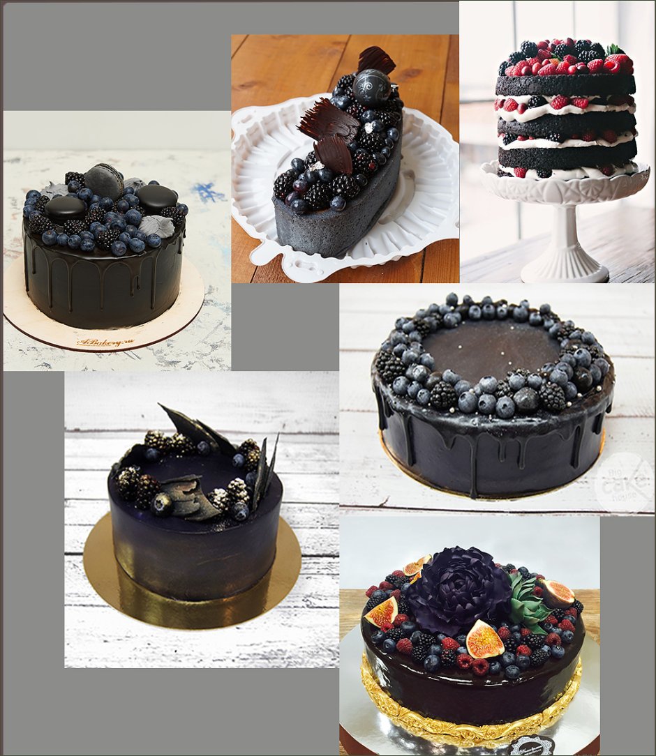 Украшение торта в темном стиле
