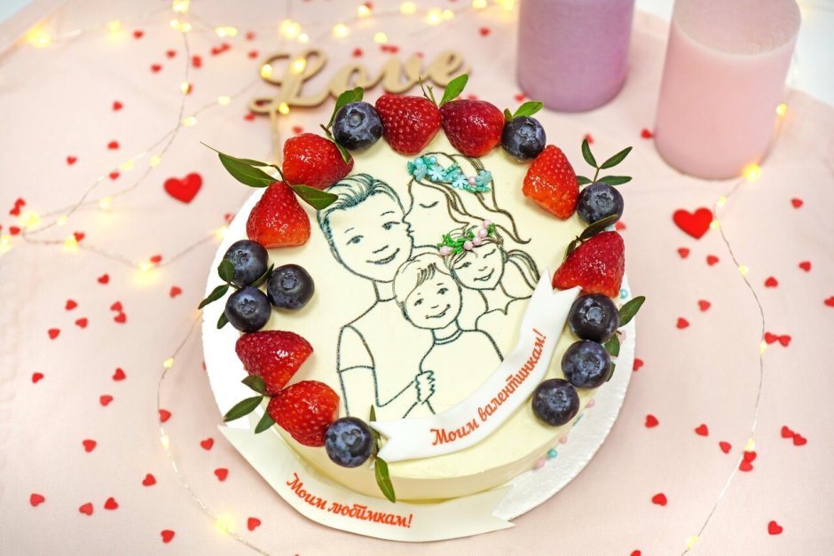 Торт семья на день рождения