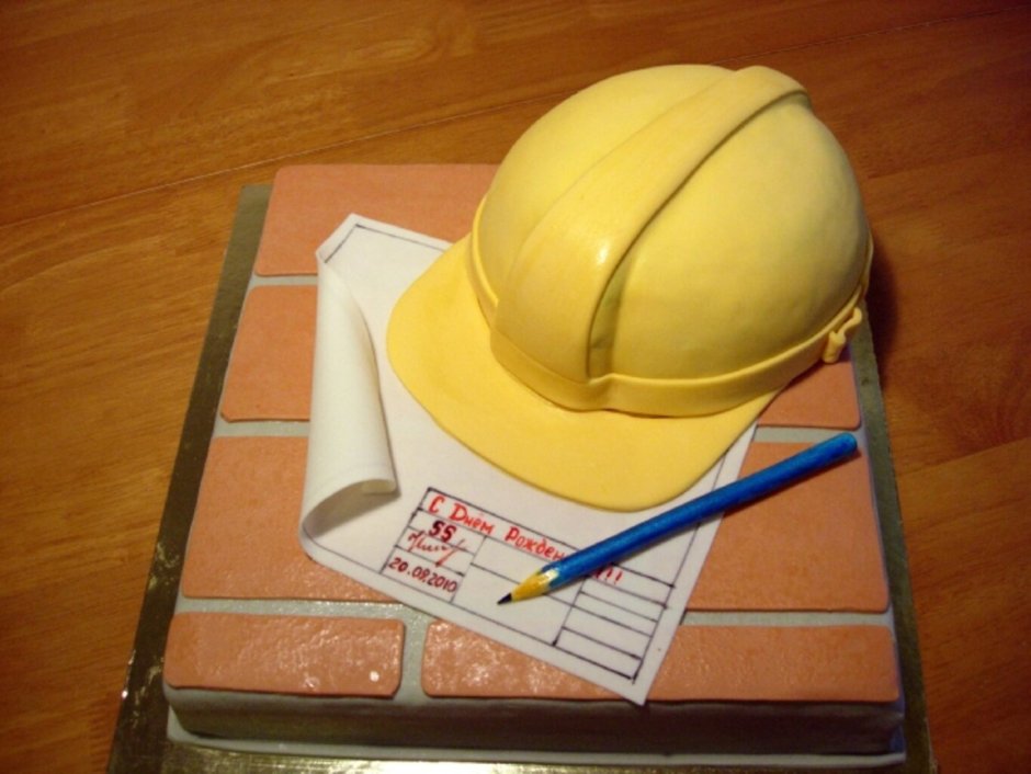 Торт для строителя из мастики