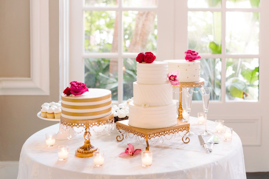 White Birthday Cake Table