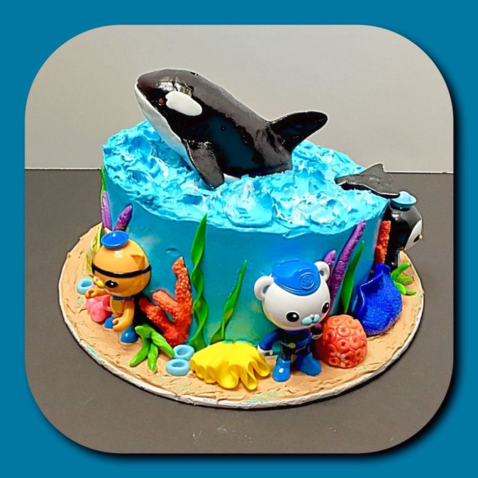 Торт с китом детский
