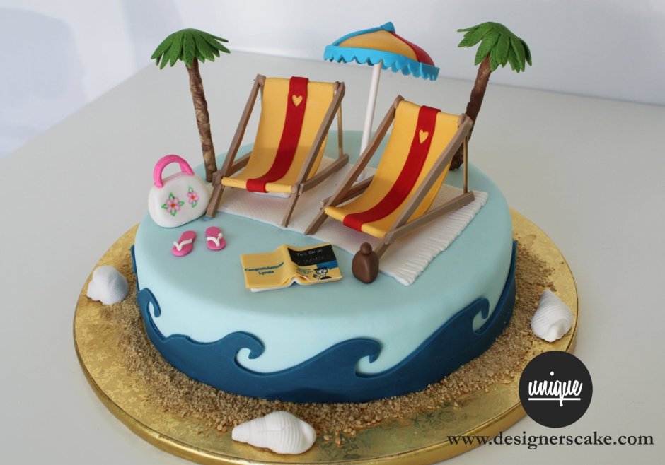 Торт с пляжной тематикой