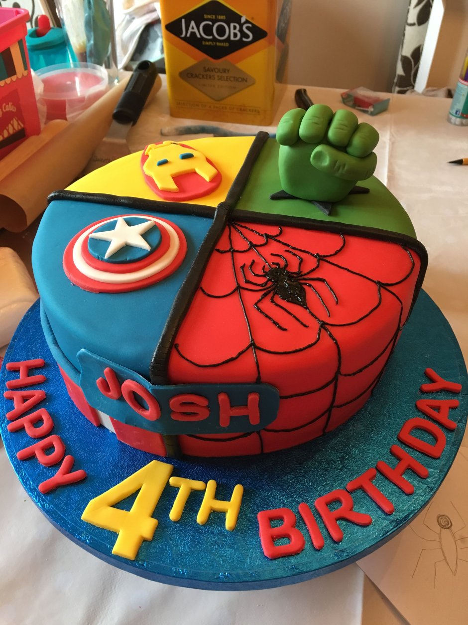 Торт с Мстителями для мальчика 5 лет
