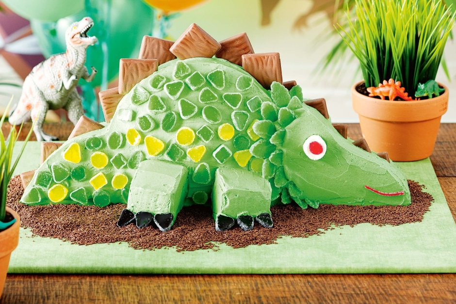 Торт в стиле динозавров для мальчика