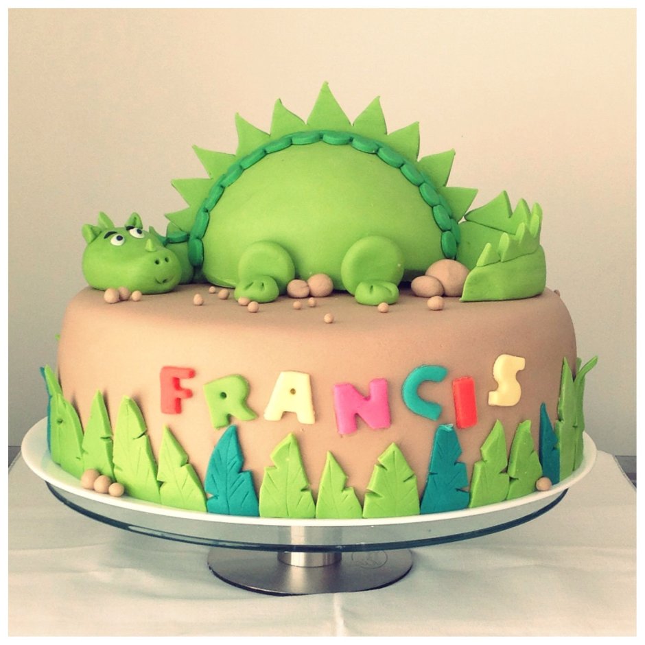 Торт с динозаврами для девочки