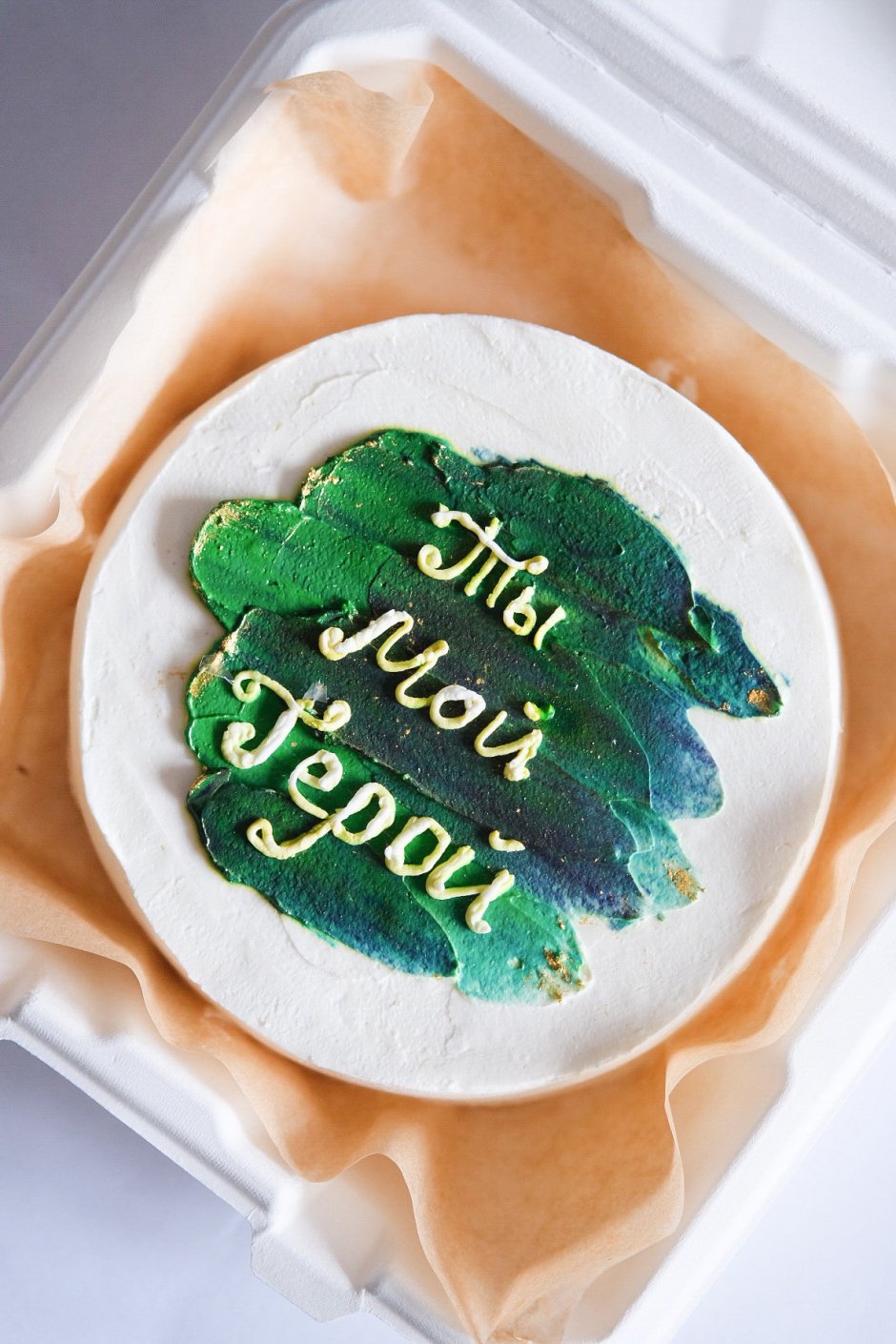 Бенто торт зеленого цвета