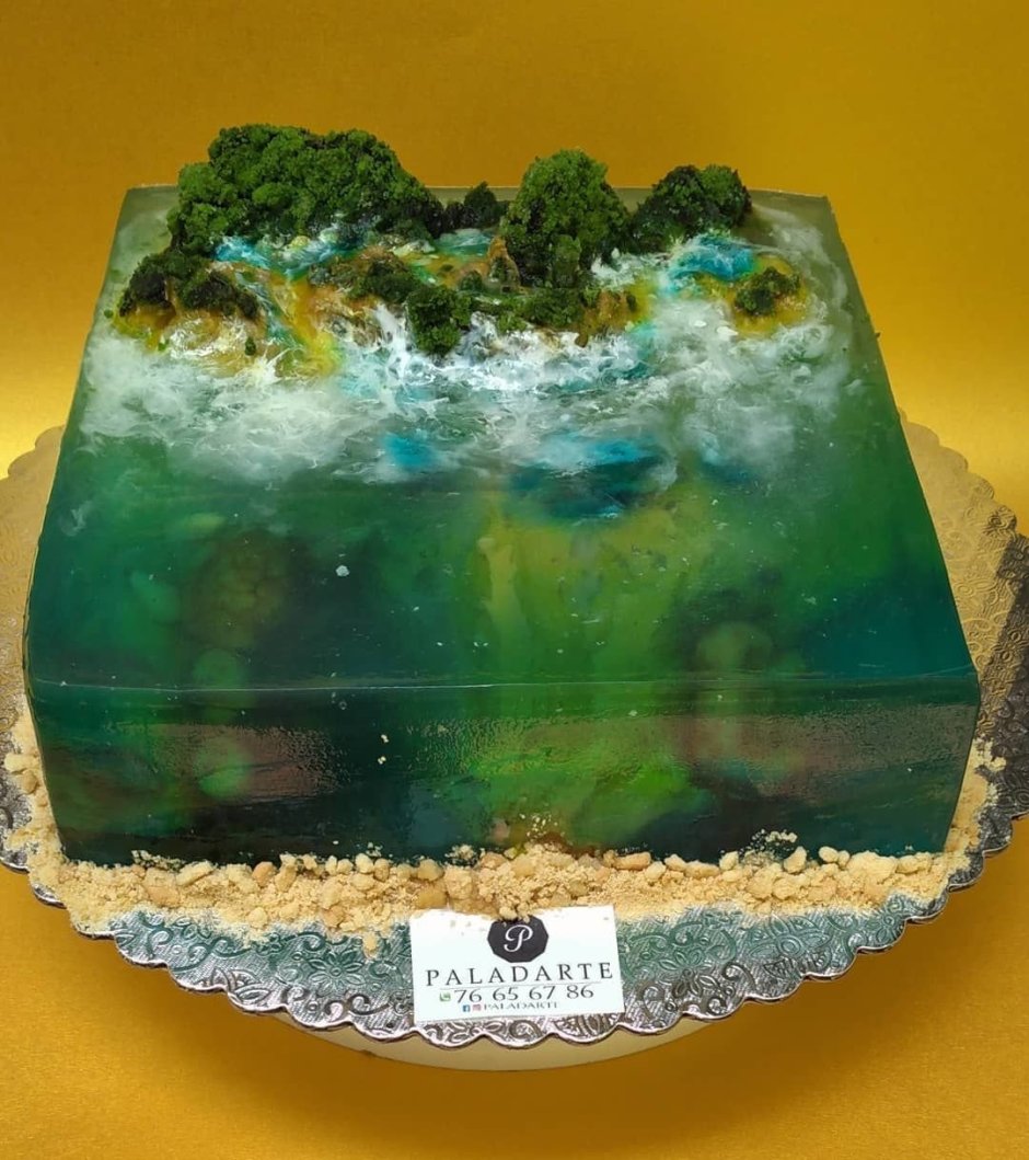 Торт озеро с желе