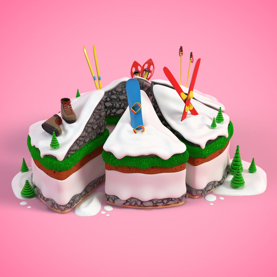 Торт для девочки лыжницы